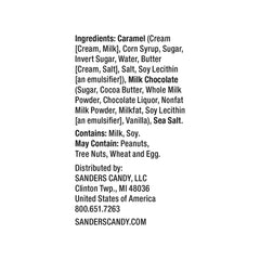 Sanders milk chocolate sea salt caramels tub closeup caramel swirls highlighting creaminess