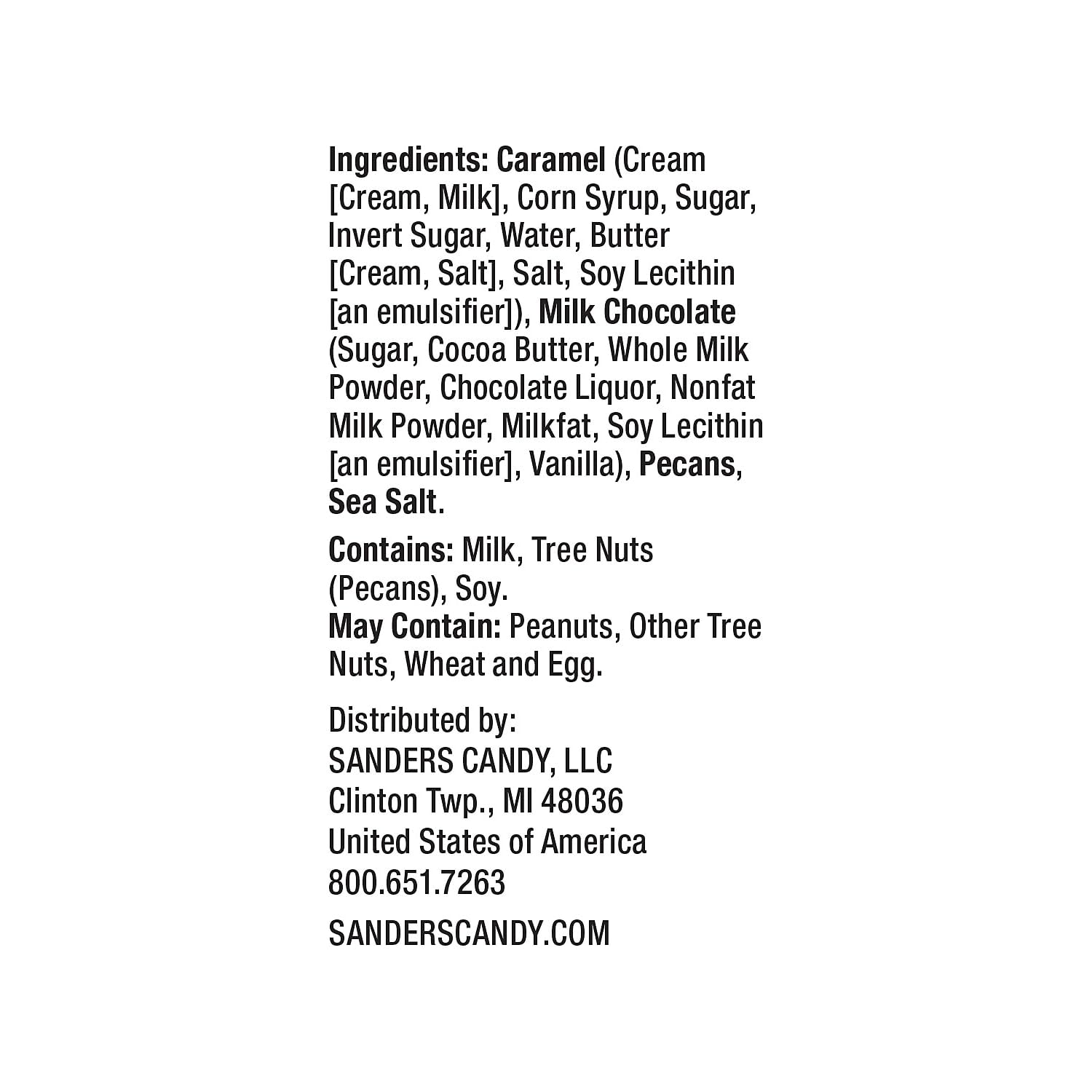 Sanders roasted pecans topping adds satisfying crunch.