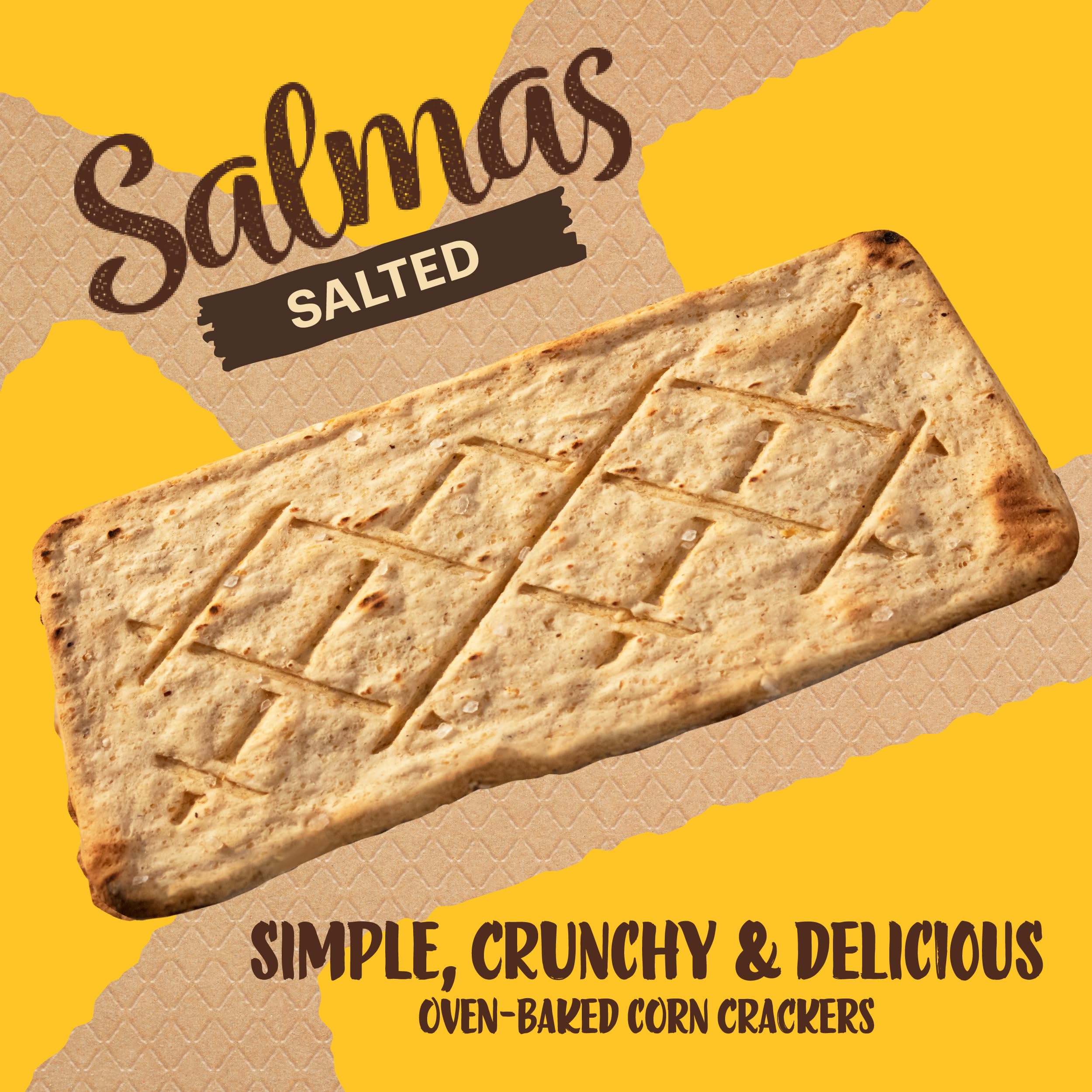 Sanissimo Salmas gluten-free crackers—wholesome corn flavors for a snack suitable for gluten-free diets.