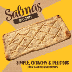 Sanissimo Salmas gluten-free crackers—wholesome corn flavors for a snack suitable for gluten-free diets.