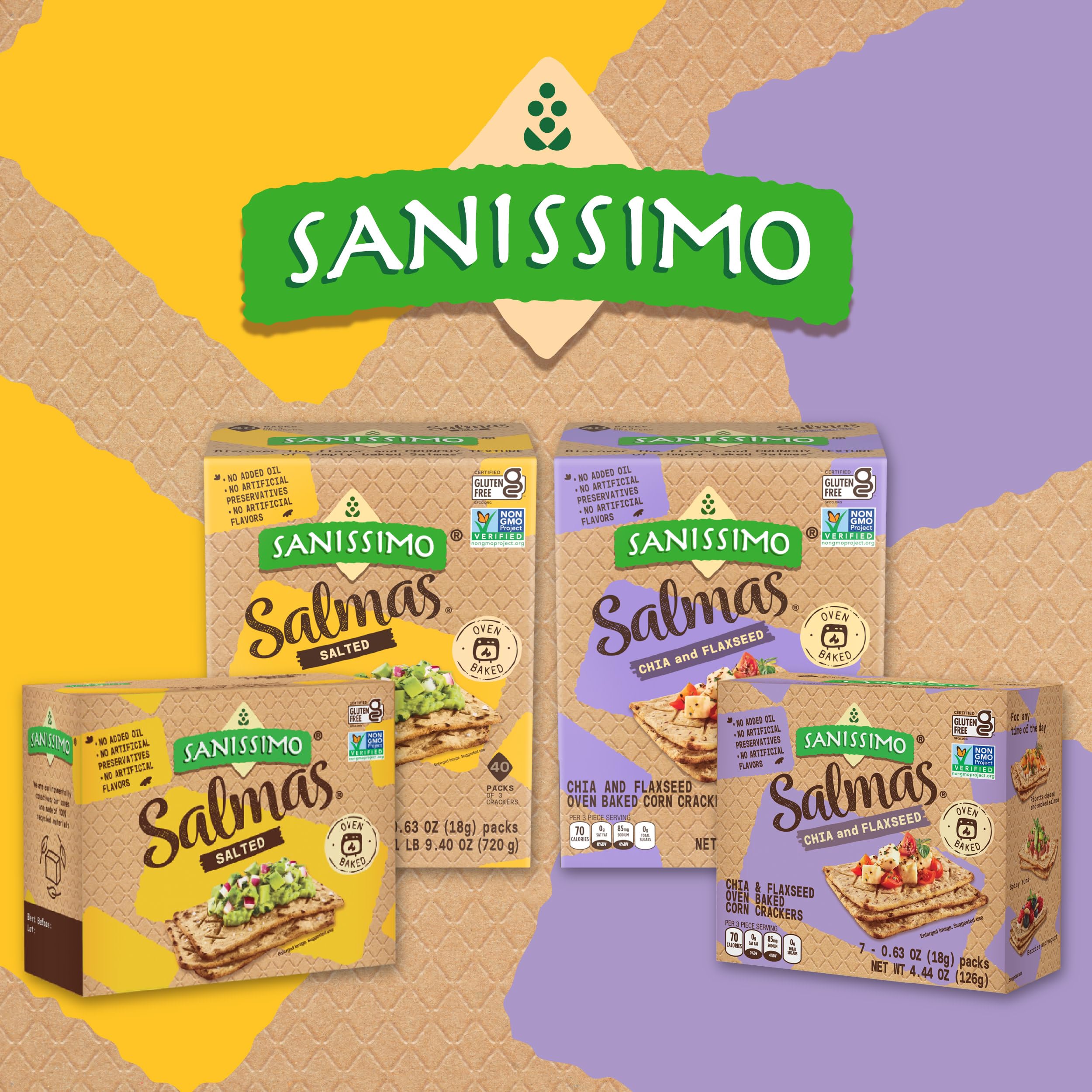 Sanissimo Salmas crackers pair with fresh tomato slices for a tasty bite.