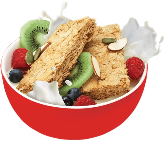Pouring Weet-Bix into a bowl for a quick breakfast.