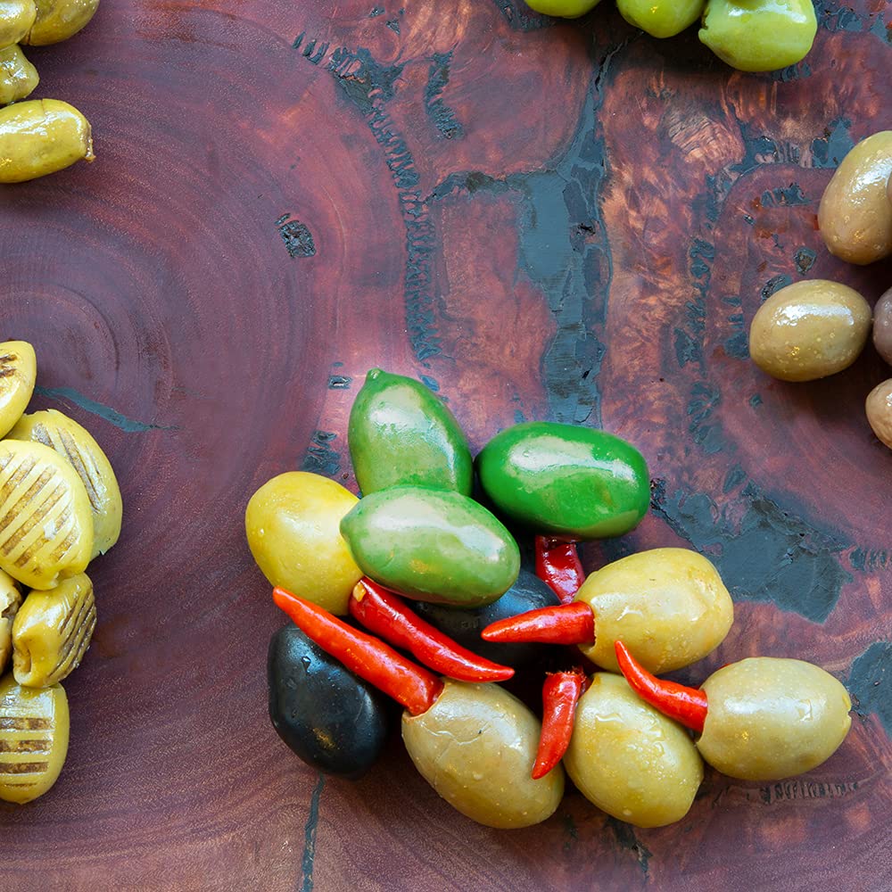 Sanniti Bella di Cerignola olives green olives, highlighting large, meaty bite.