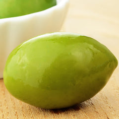 Sanniti Bella di Cerignola olives jar side view, perfect for pantry display.