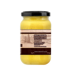 Sanniti Dijon Mustard pour shot capturing smooth, tangy texture.