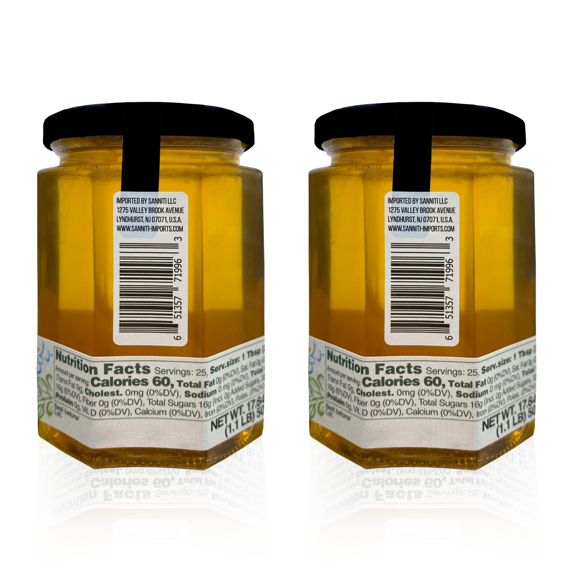Sanniti Fulmer Acacia honey bottle twin-pack, convenient for everyday use.