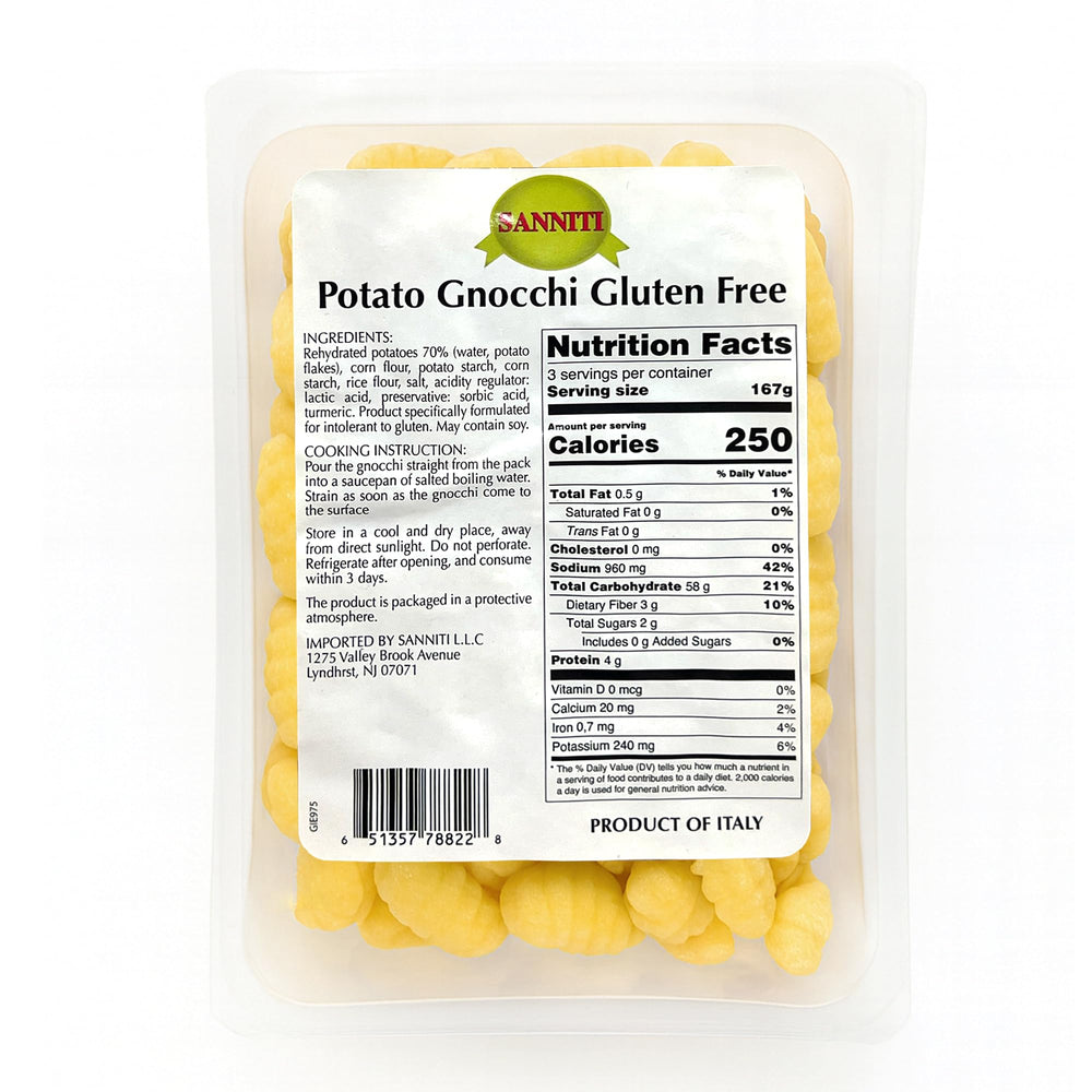 Sanniti gnocchi raw-ingredients highlight gluten-free base