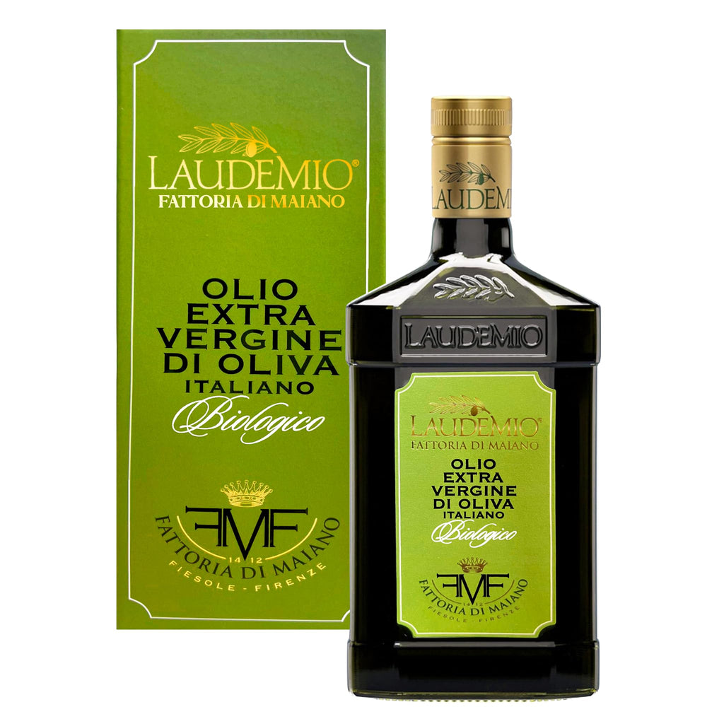 Sanniti Laudemio olive oil bottle for premium finishing and flavor enhancement