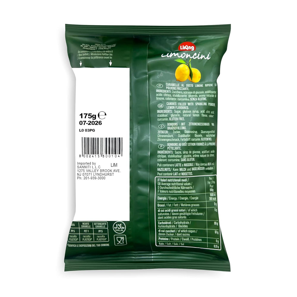 Sanniti Limoncini Frizzanti Candies with lemon slices for a refreshing citrus bite