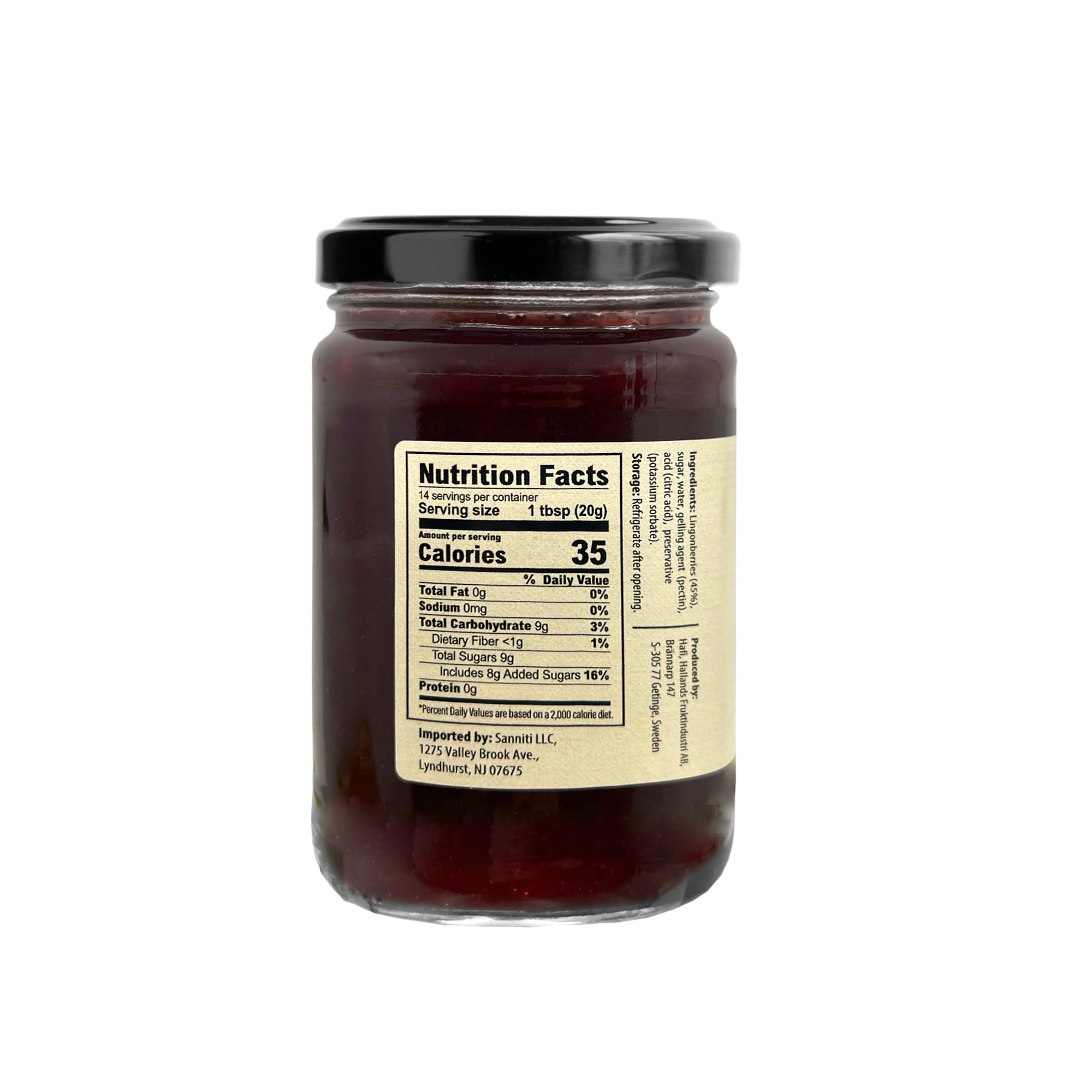 Spoonful of Sanniti lingonberries showing tart sweet texture