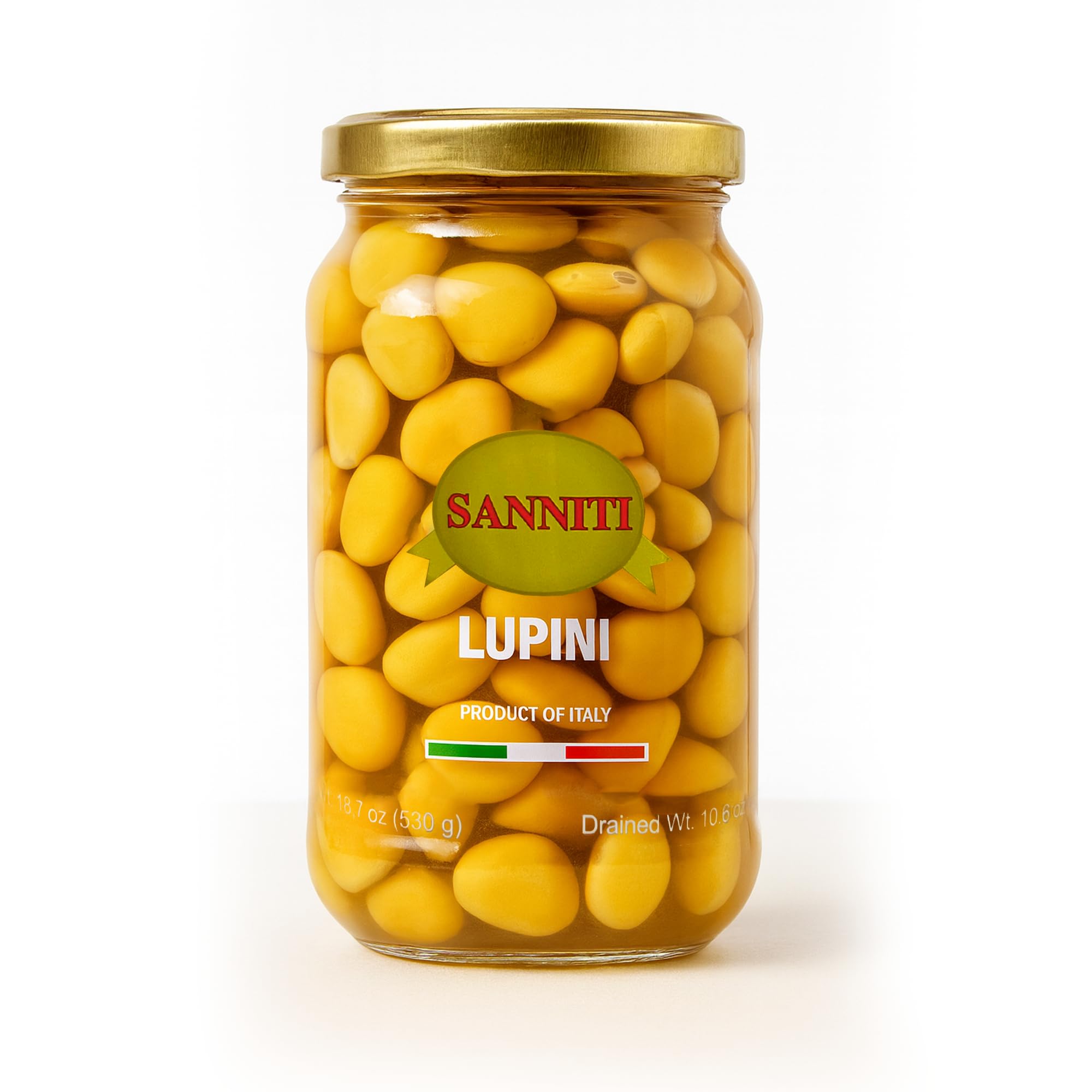 Sanniti Lupini beans plate as a protein-rich gourmet snack.