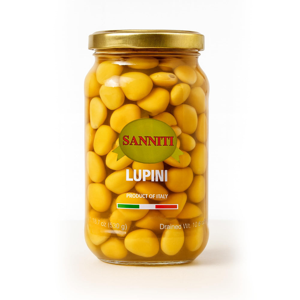 Sanniti Lupini beans plate as a protein-rich gourmet snack.