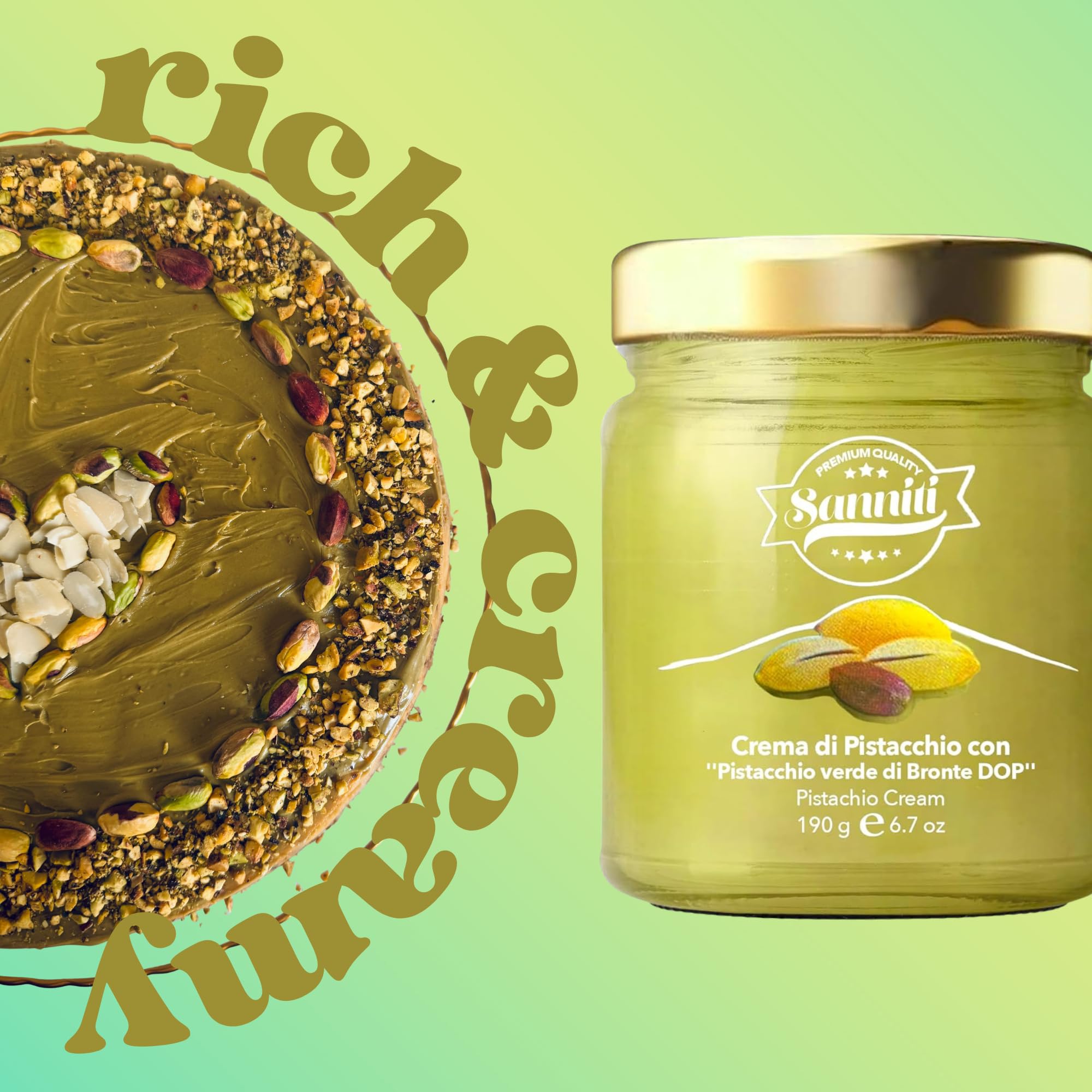 Sanniti Marullo pistachio spread on a cheese board for pairing