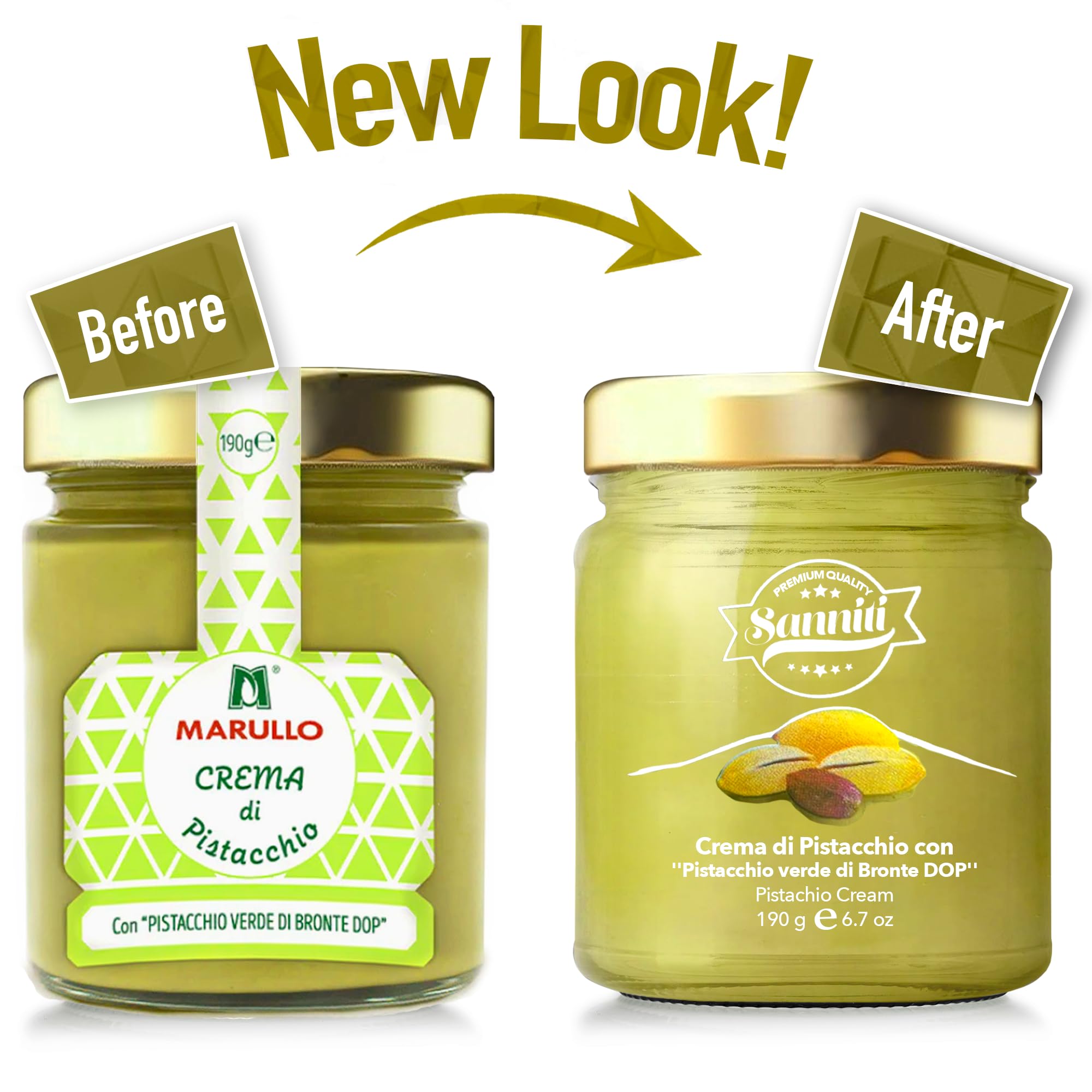 Sanniti Marullo pistachio spread swirled into a dessert