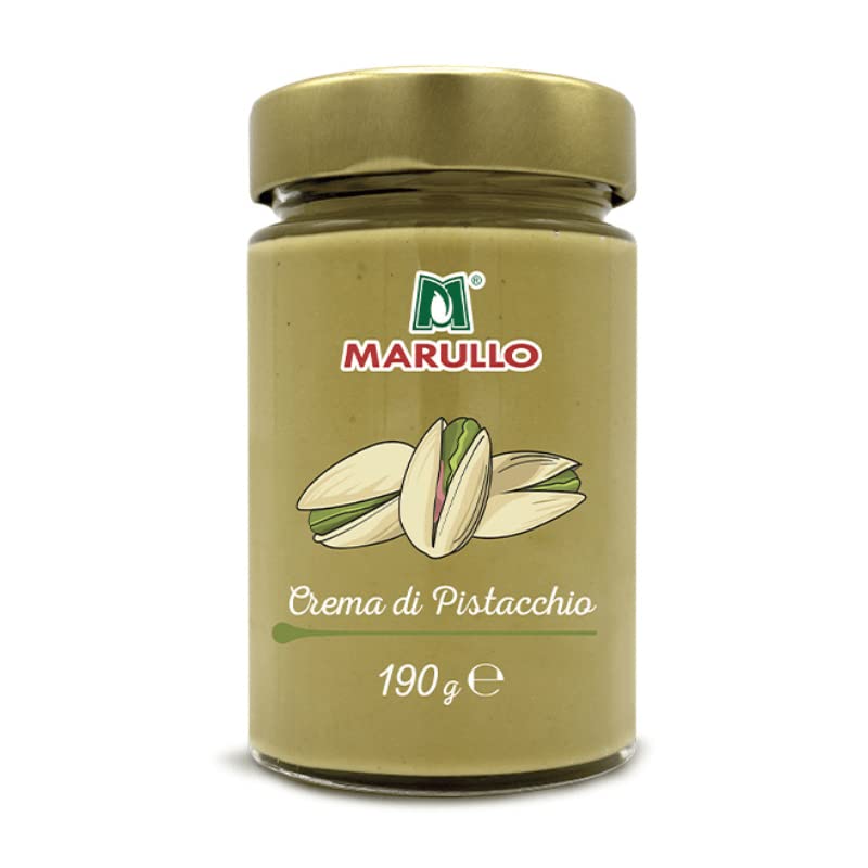 Sanniti Marullo pistachio cream jar highlighting premium Sicilian pistachios and smooth texture