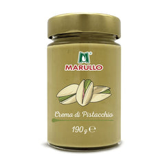 Sanniti Marullo pistachio cream jar highlighting premium Sicilian pistachios and smooth texture