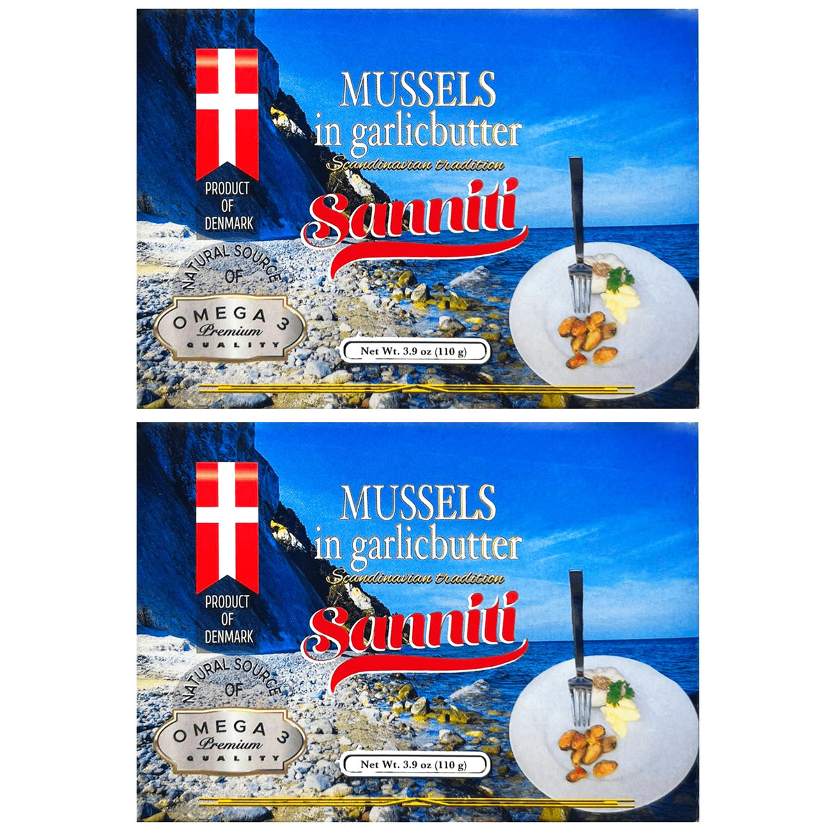 Sanniti mussels in garlic butter pack of 2 ready to heat for appetizers