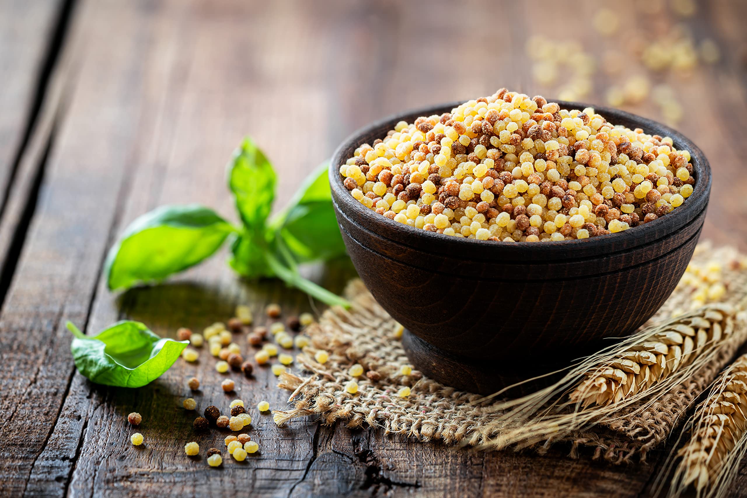 Sanniti Organic durum wheat semolina close-up for authentic pasta