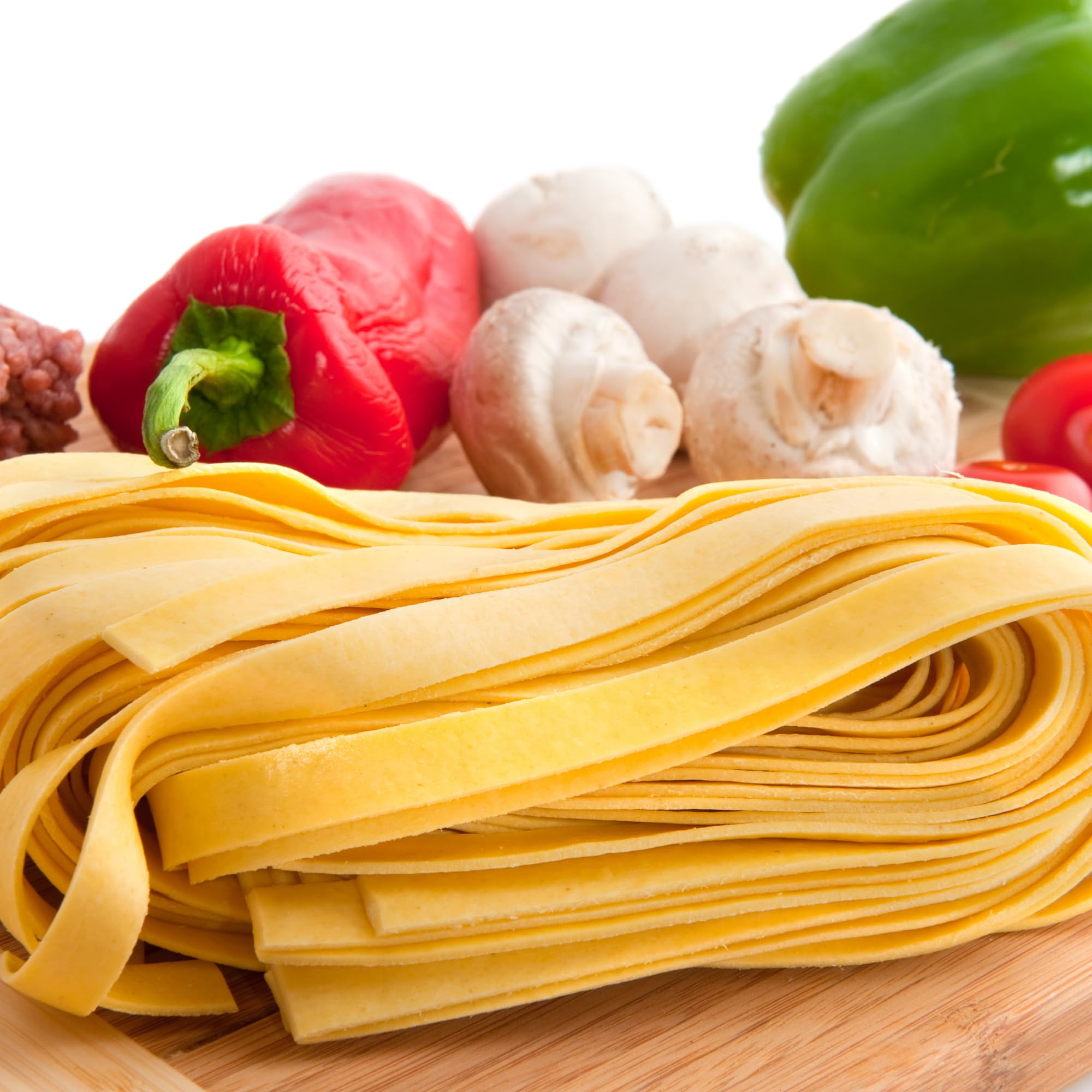 Sanniti pappardelle plated with sauce, inviting a ready-to-enjoy gluten-free meal.