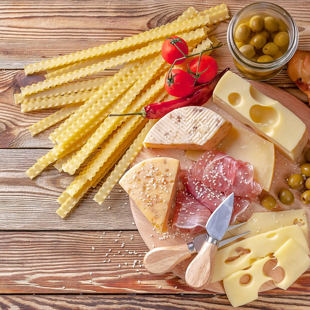Sanniti bronze-drawn pasta texture uncooked for sauce cling.
