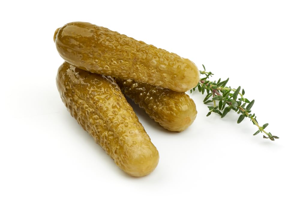 Sanniti Spanish cornichons on a spoon showing chunky texture ideal for snacking