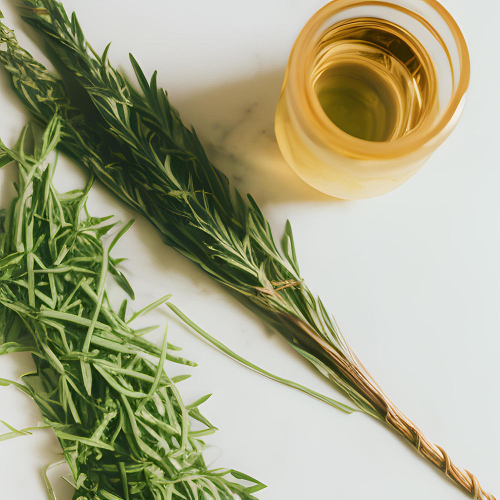 Sanniti Tarragon Vinegar in kitchen scene ready for marinades