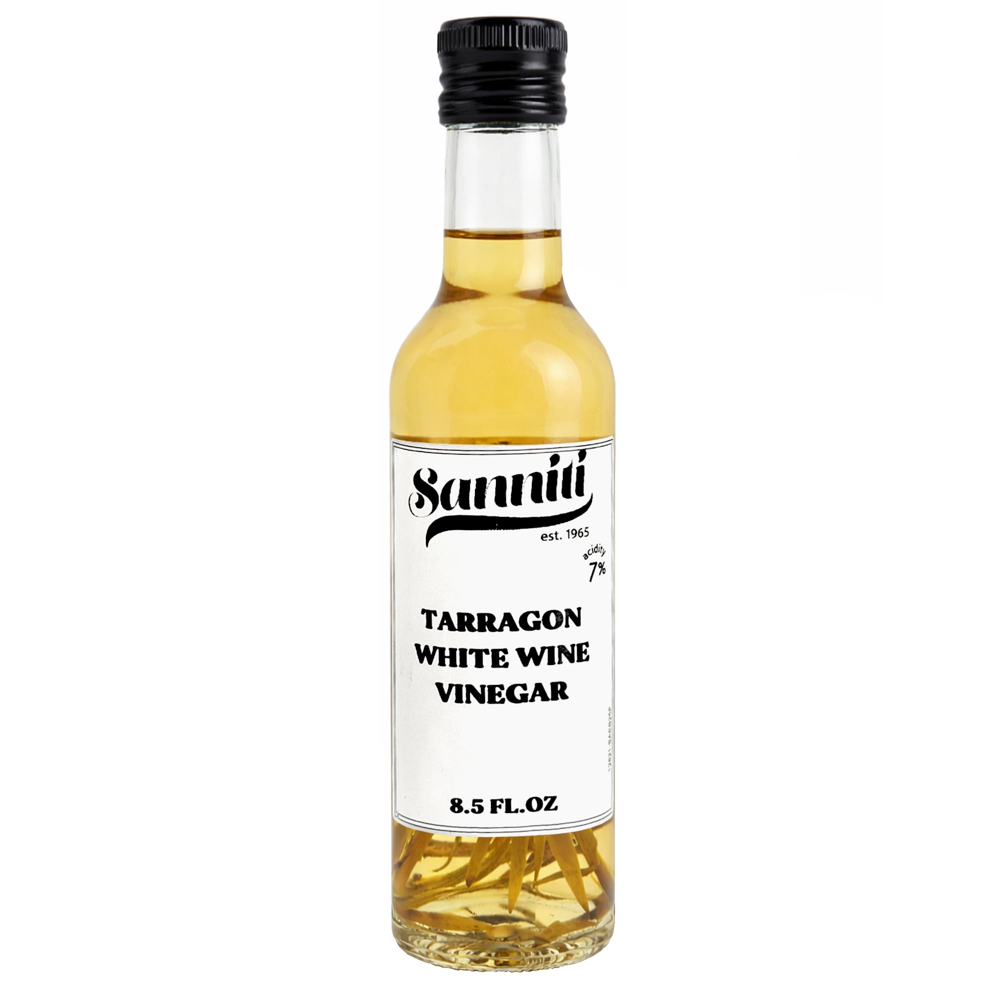 Sanniti Tarragon White Wine Vinegar bottle for refined salad dressings
