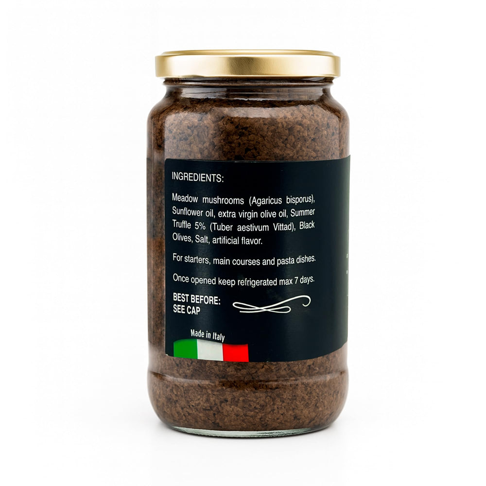 Sanniti Tartufata ingredients with mushrooms and truffles emphasize premium Italian quality.