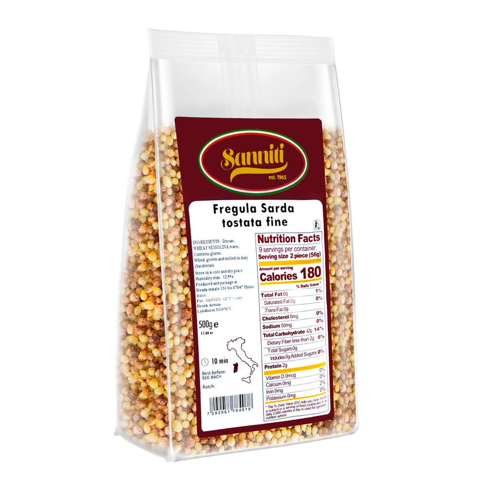 Sanniti fregola sarda beads as a cook idea for meals