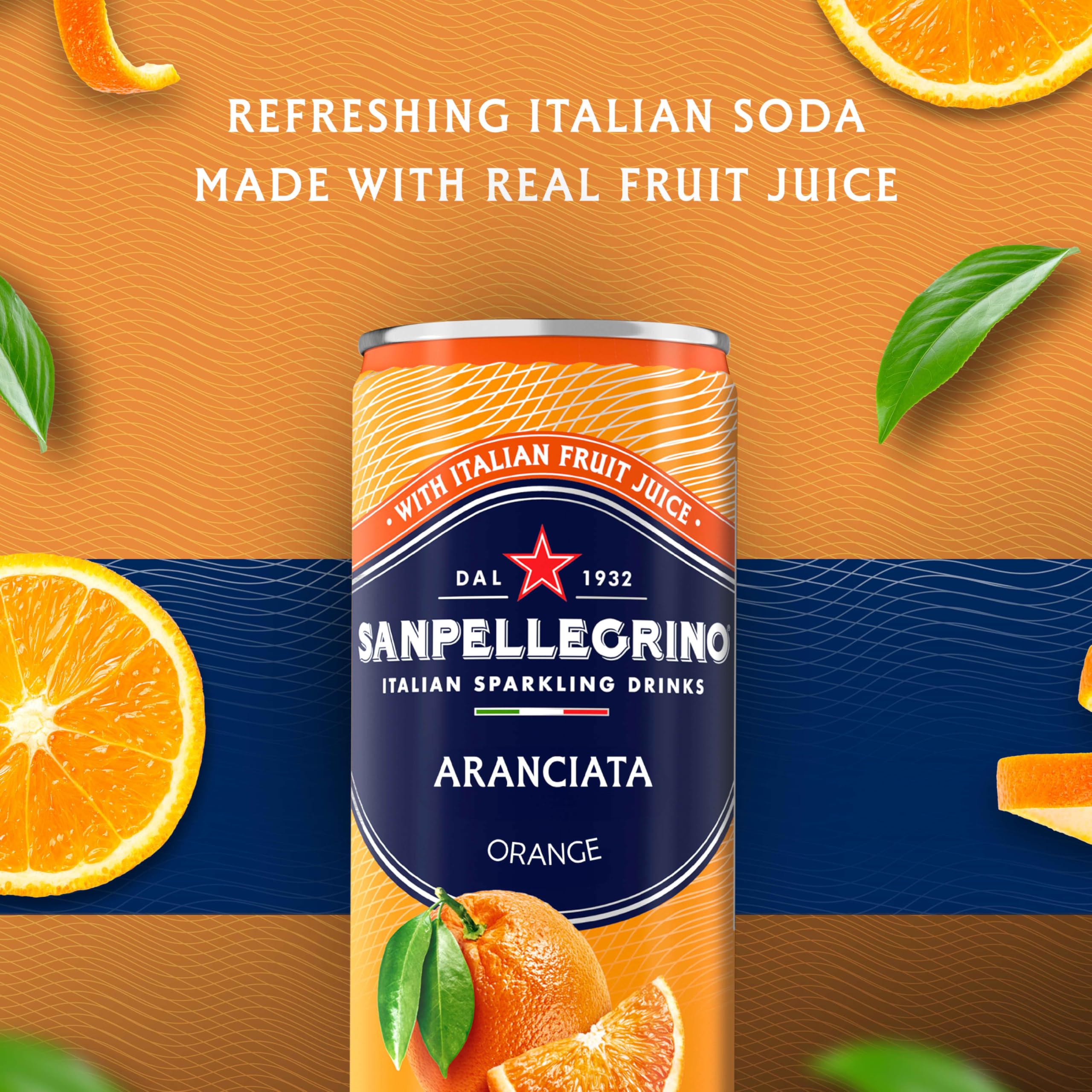 Sanpellegrino Aranciata open can delivers bright aroma and tangy finish.