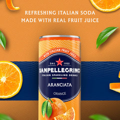 Sanpellegrino Aranciata open can delivers bright aroma and tangy finish.