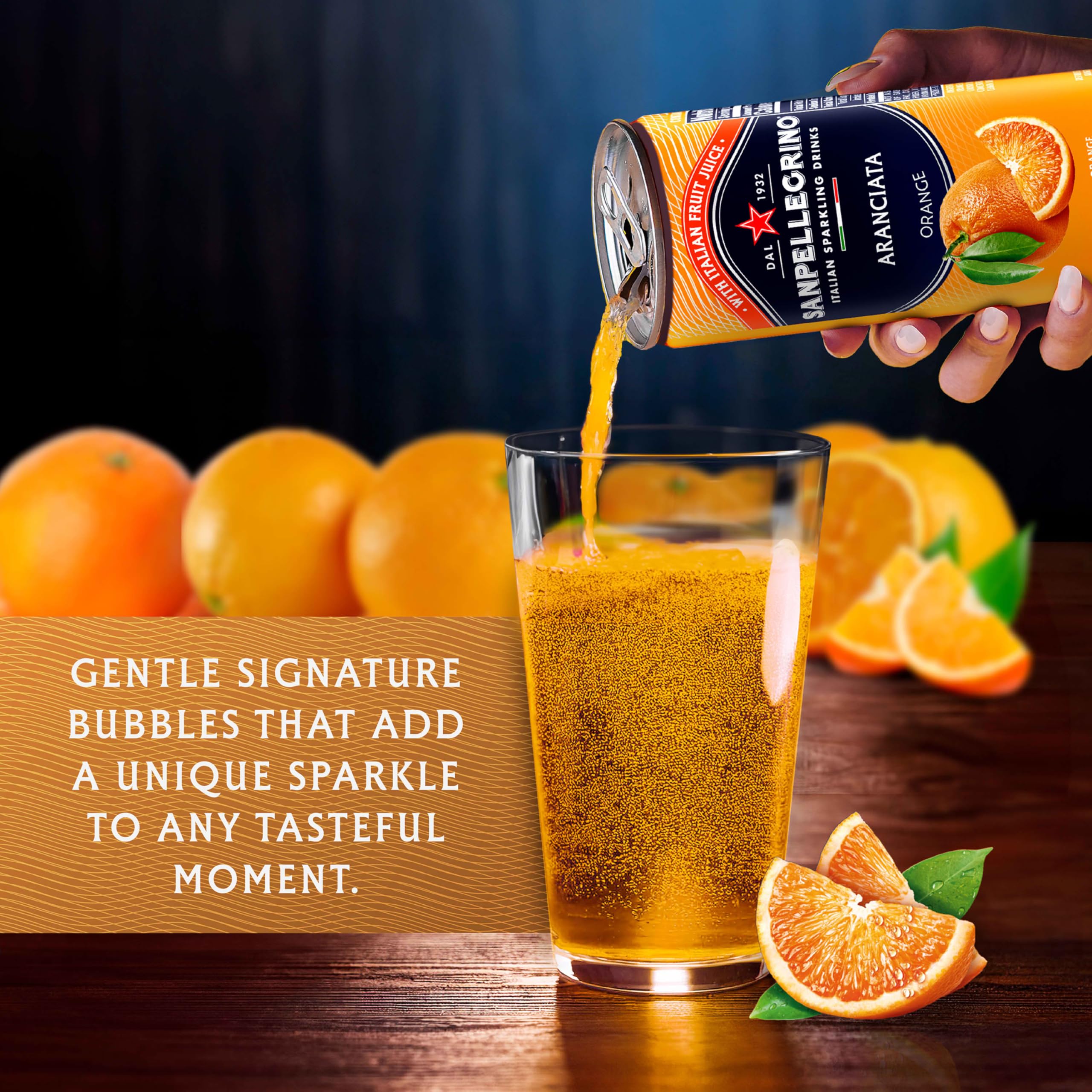 Sanpellegrino Aranciata can as a refreshing afternoon lift.