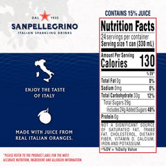 Pour Sanpellegrino Aranciata Rossa into a glass with ice for refreshment