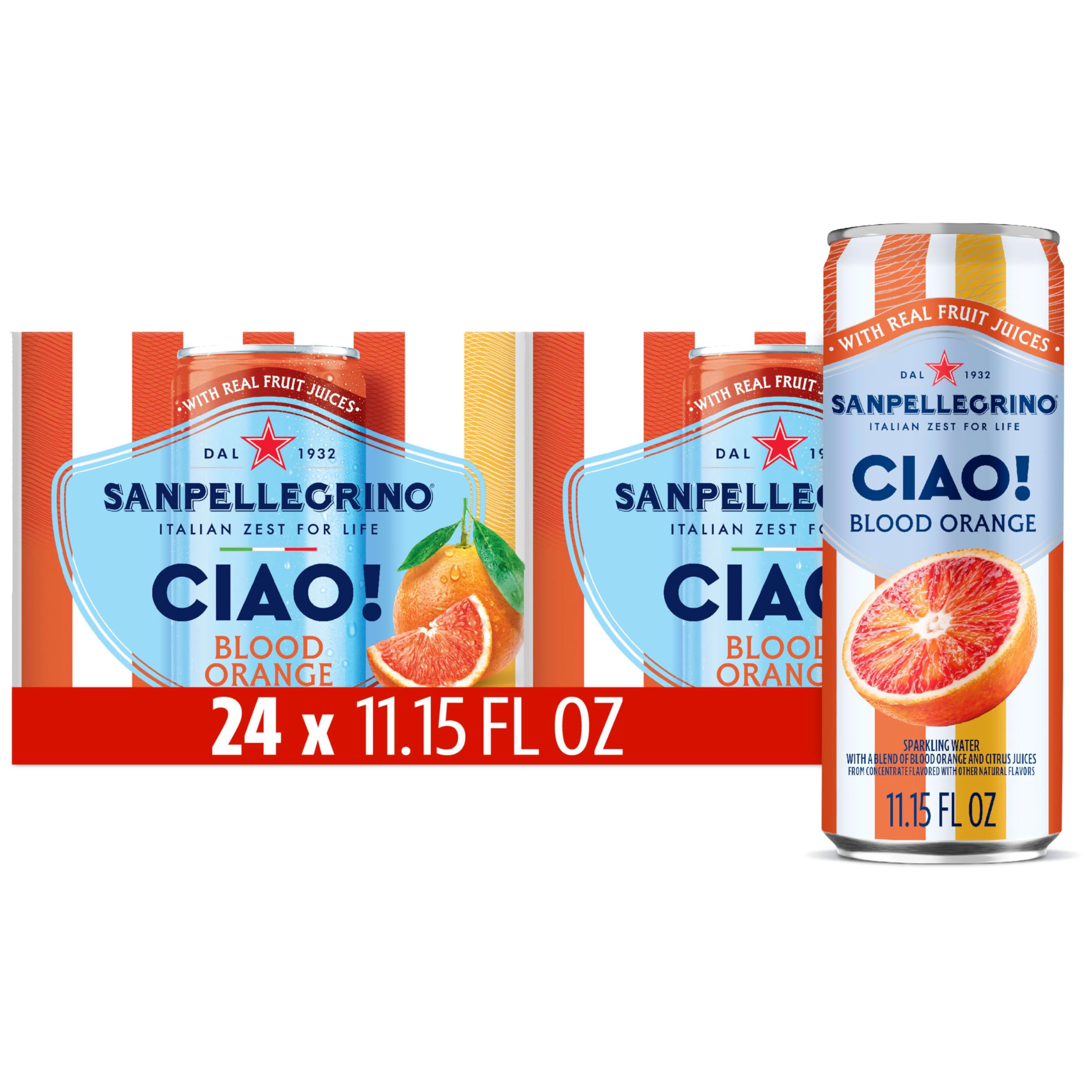 Sanpellegrino CIAO blood orange bottle shows real juice for a bright refreshment
