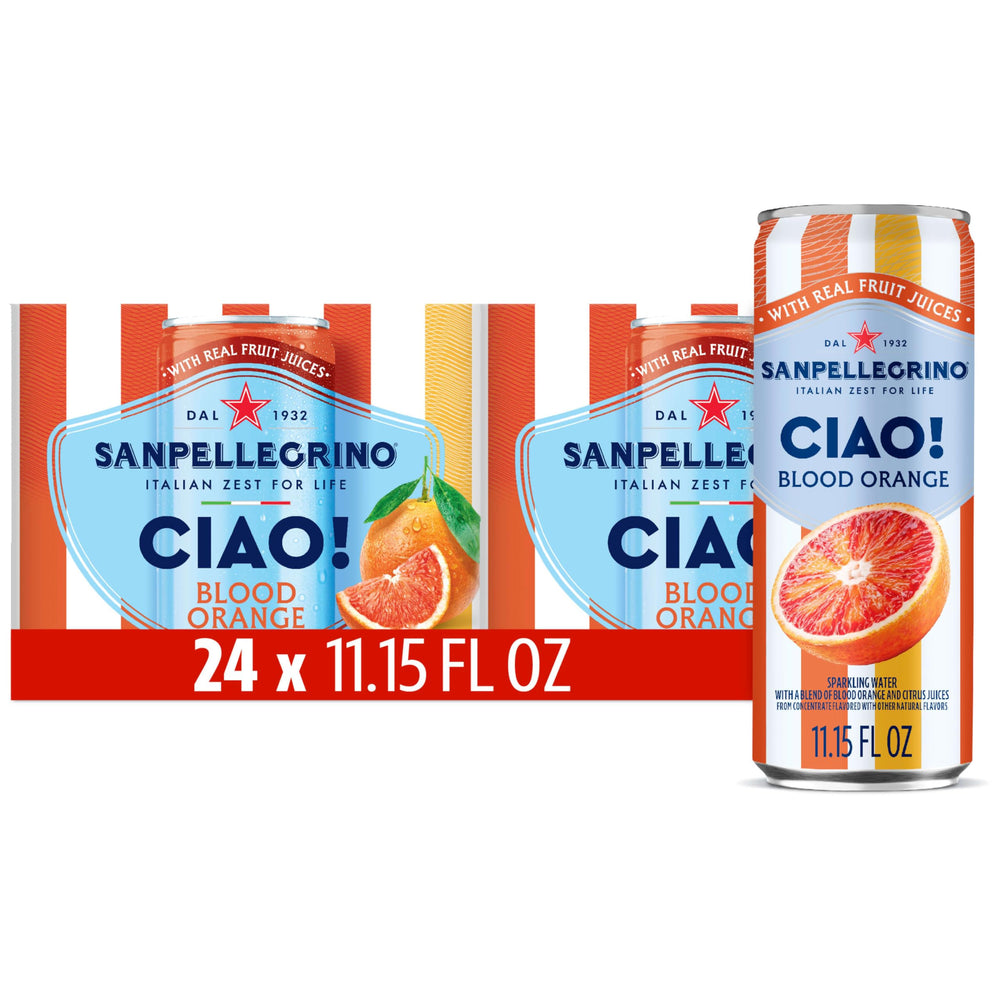 Sanpellegrino CIAO blood orange bottle shows real juice for a bright refreshment