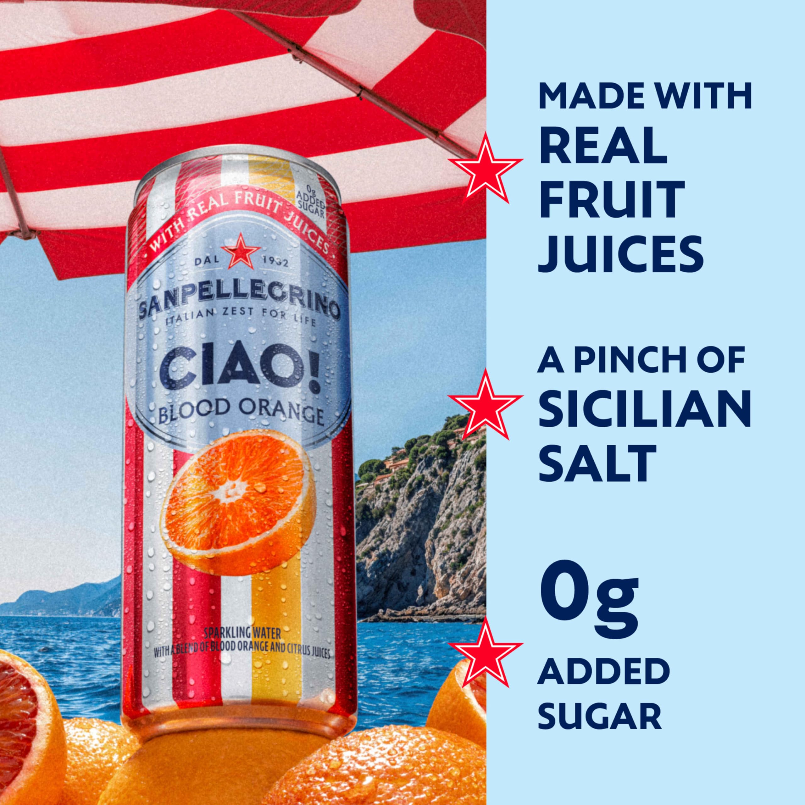 Sanpellegrino CIAO bubbles splash highlighting vibrant sparkle and natural flavors