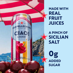 Sanpellegrino CIAO Cherry glass with ice, crisp and uplifting