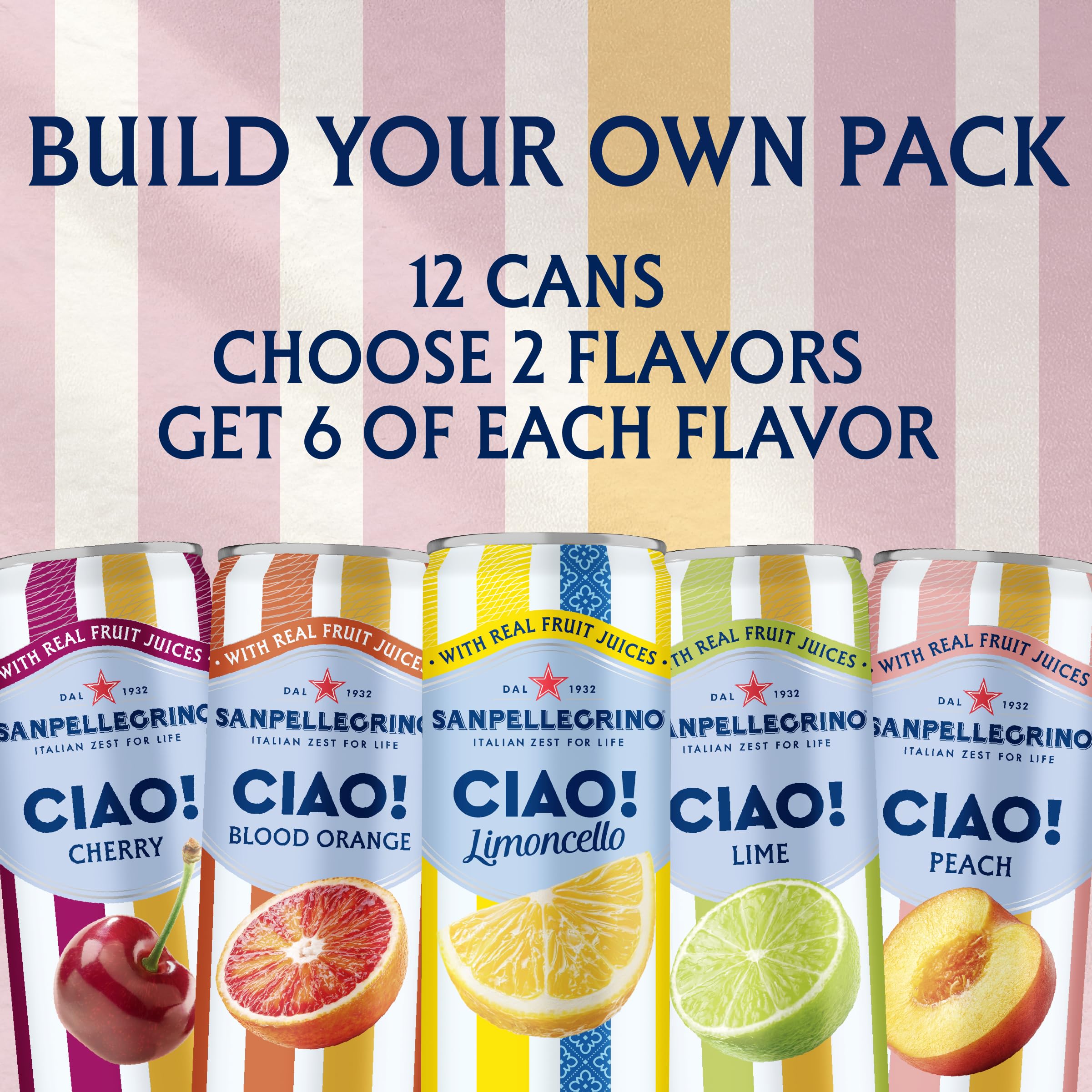 San Pellegrino CIAO peach glass with fizz highlighting subtle natural flavors.