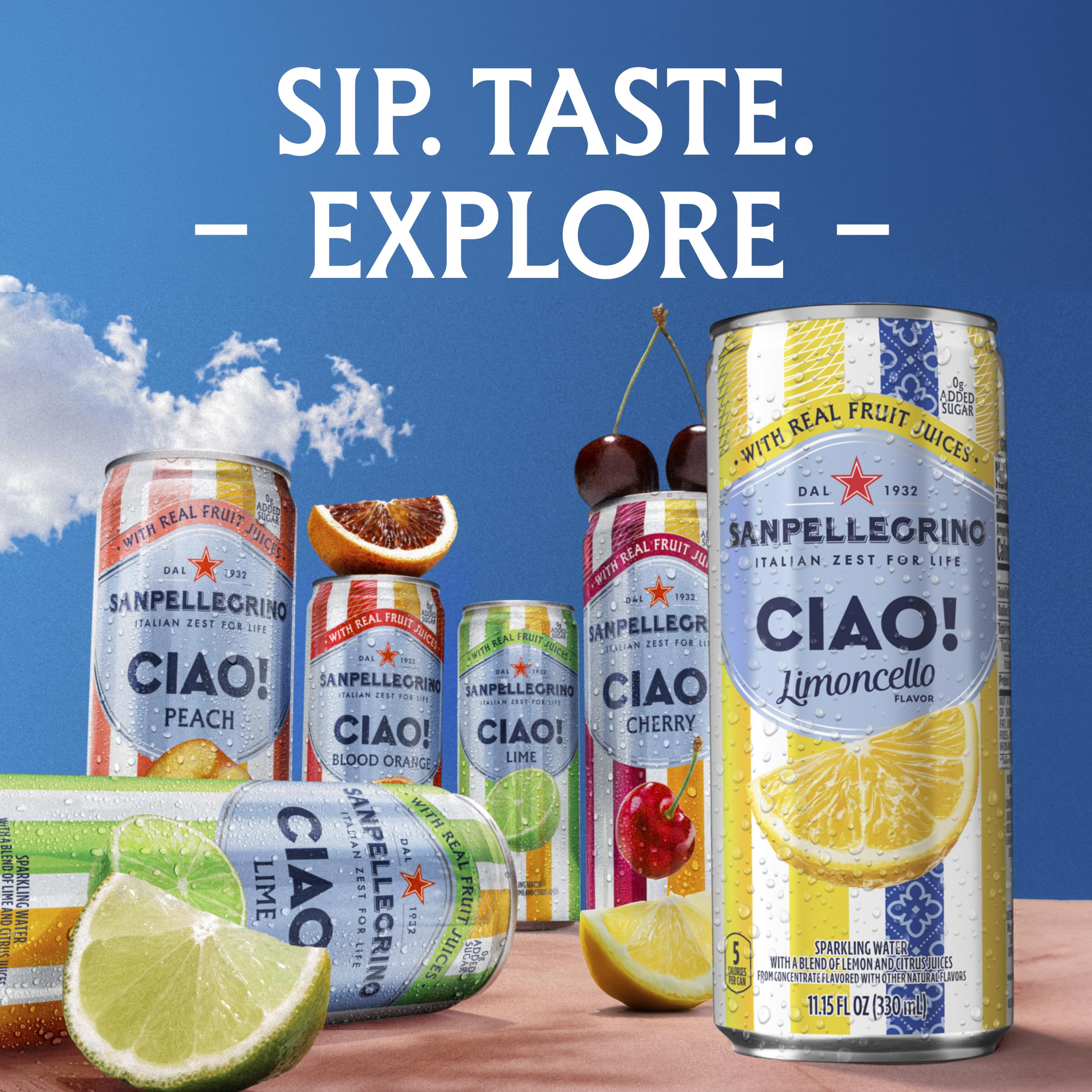 San Pellegrino CIAO can highlighting Sicilian salt finish.