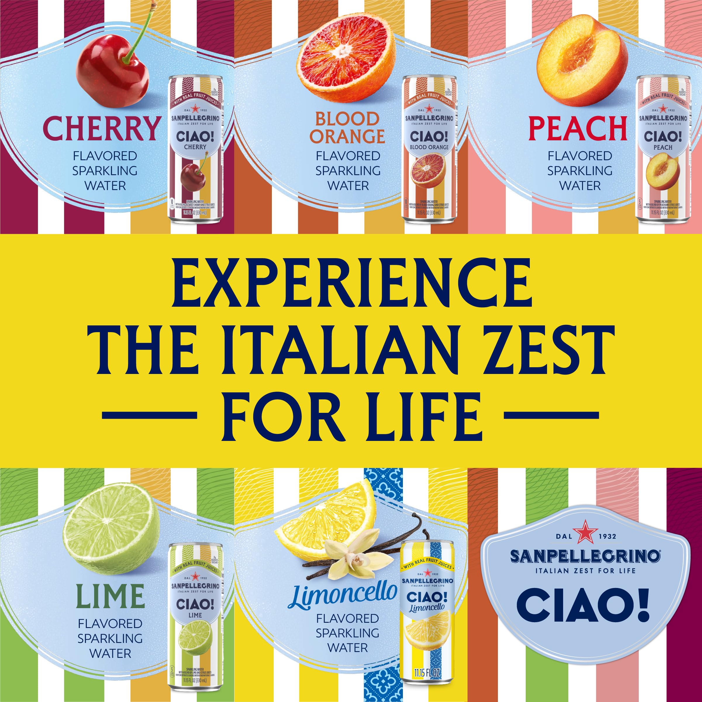 San Pellegrino CIAO variety-pack display showing custom flavor options.