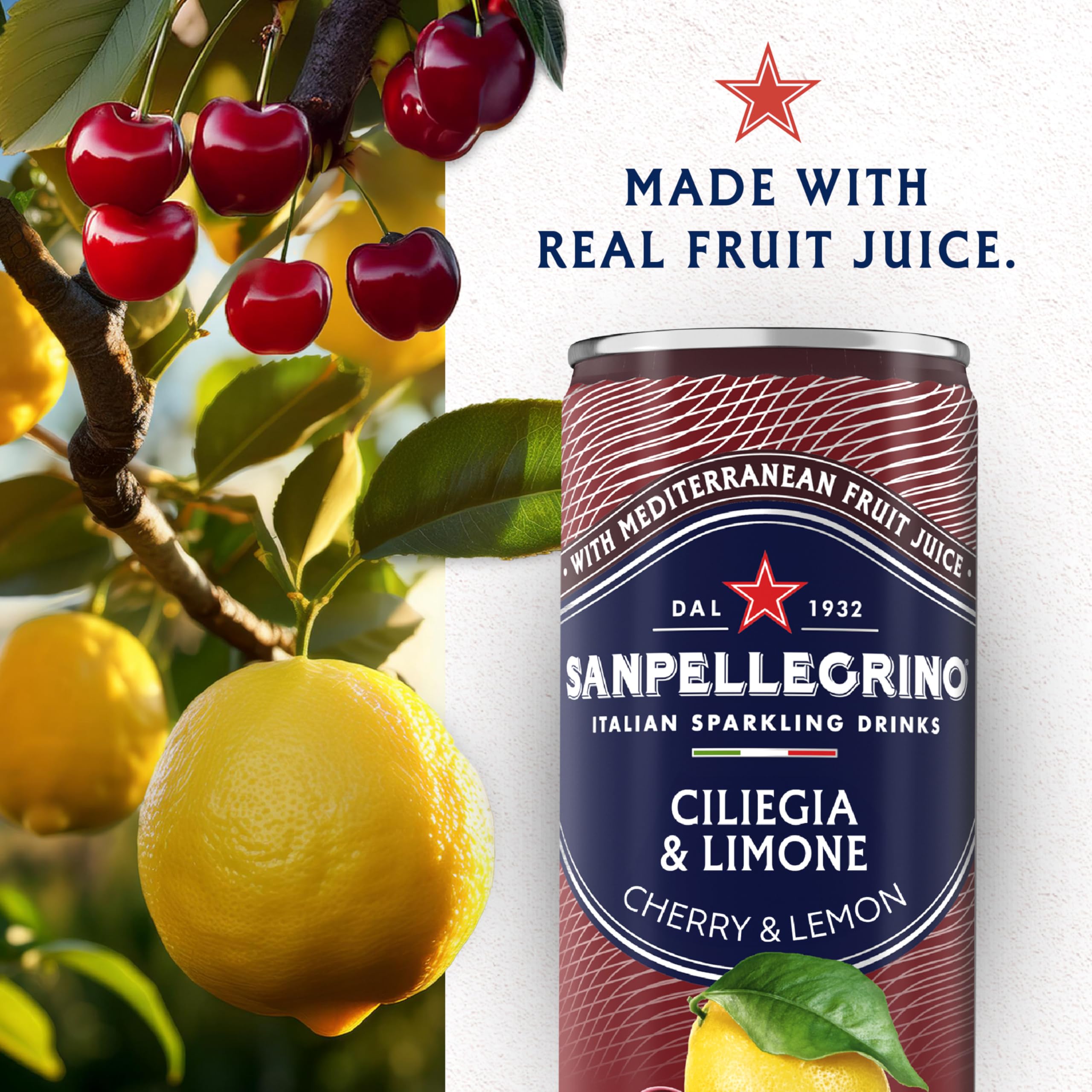 Sanpellegrino Ciliegia Limone 24-pack ideal for gatherings