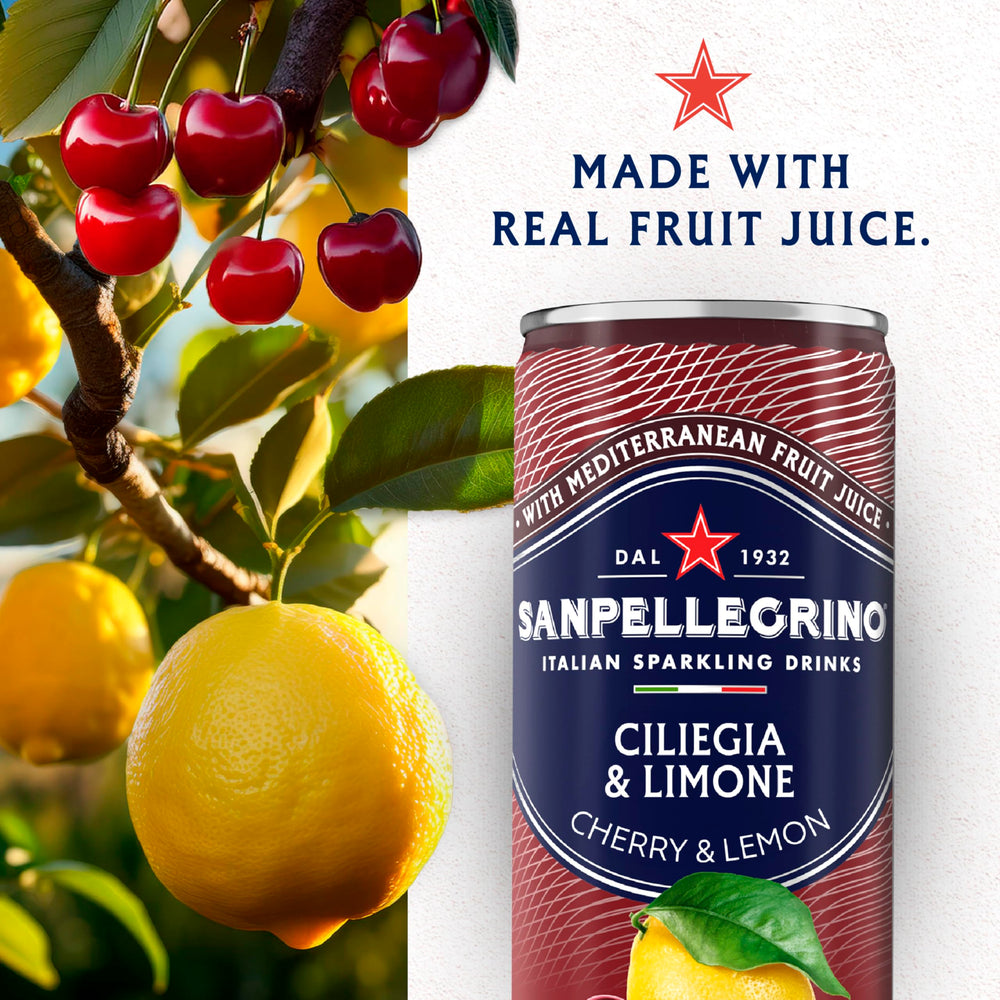 Sanpellegrino Ciliegia Limone 24-pack ideal for gatherings