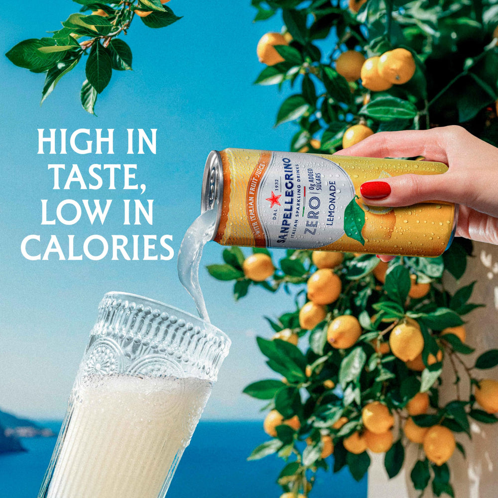 Sanpellegrino Glass with fizz highlights Italian sparkling experience.