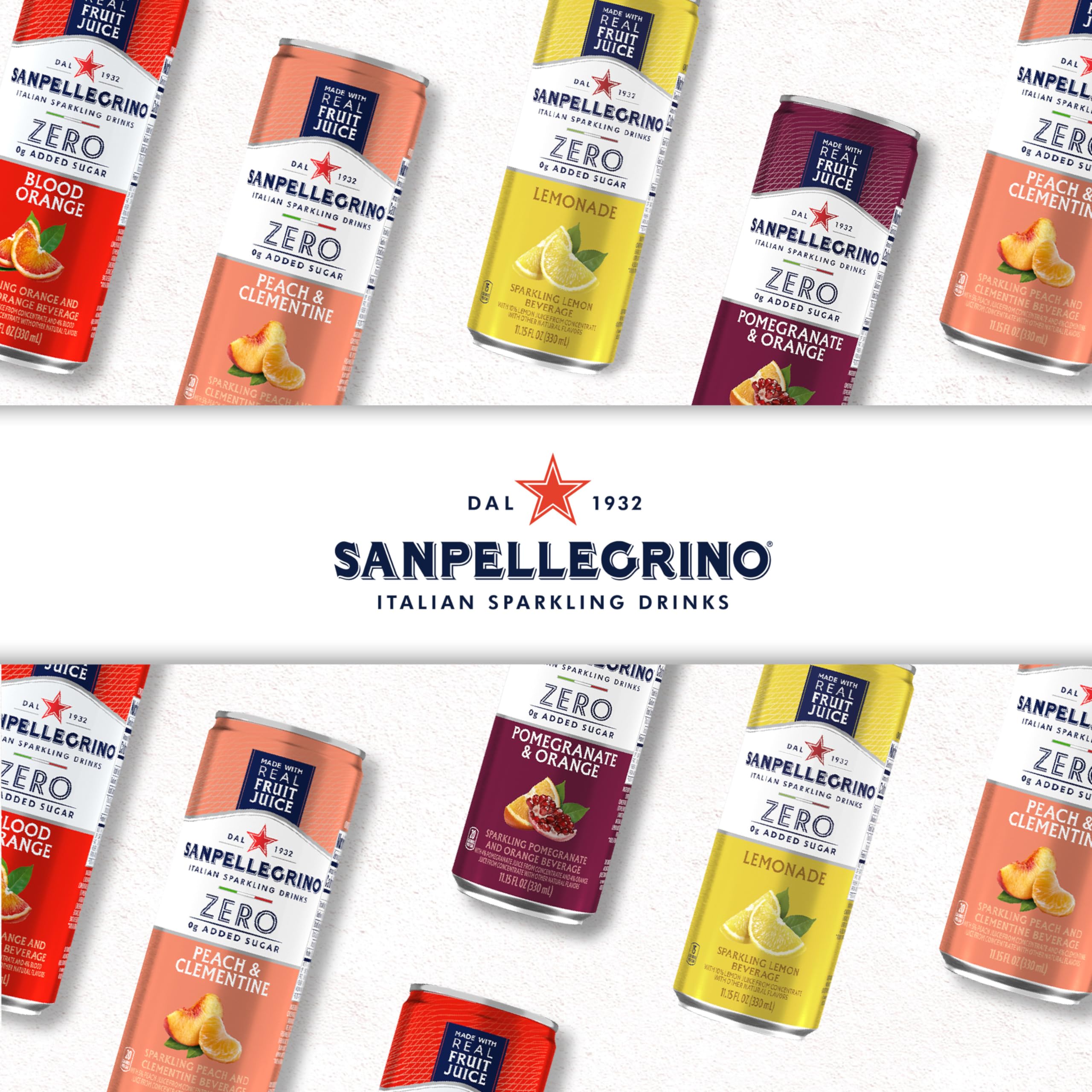 Sanpellegrino low-calorie fruit drink can for mindful sipping