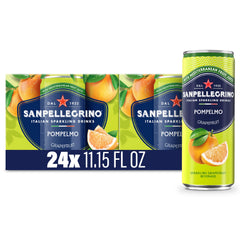 Sanpellegrino Pompelmo can front view highlighting refreshing grapefruit flavor.