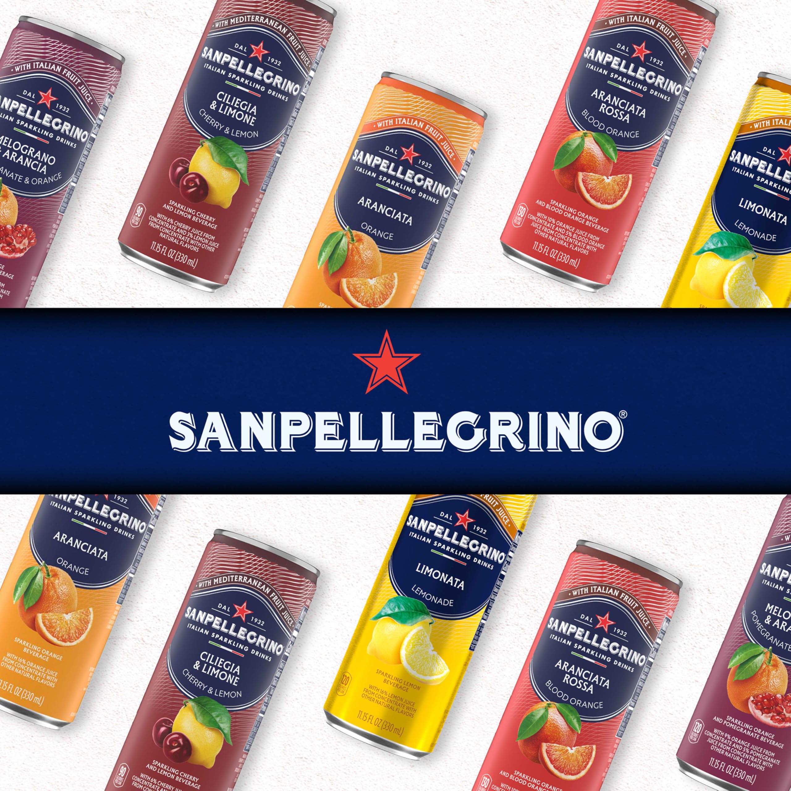 Sanpellegrino Pompelmo label closeup conveying premium Italian heritage.