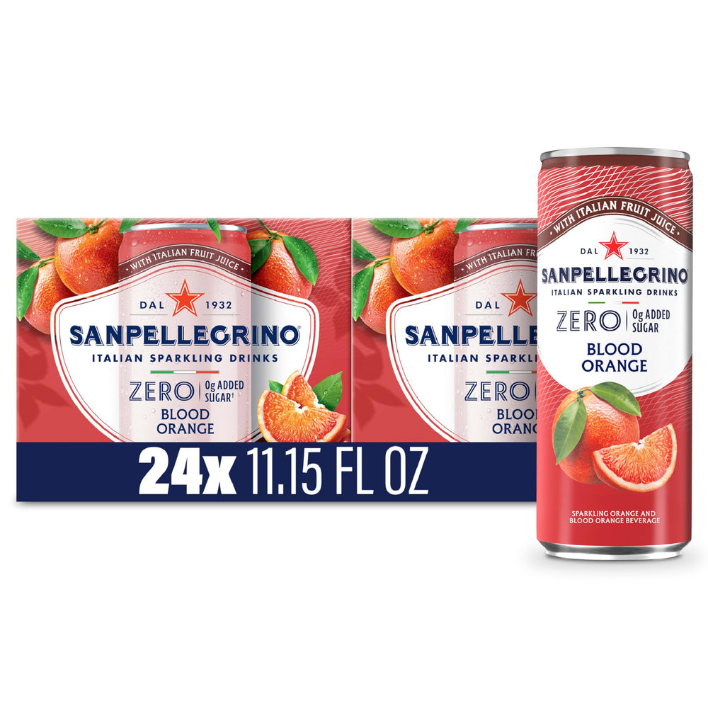 Sanpellegrino zero-added-sugar pomegranate orange can for on-the-go refreshment