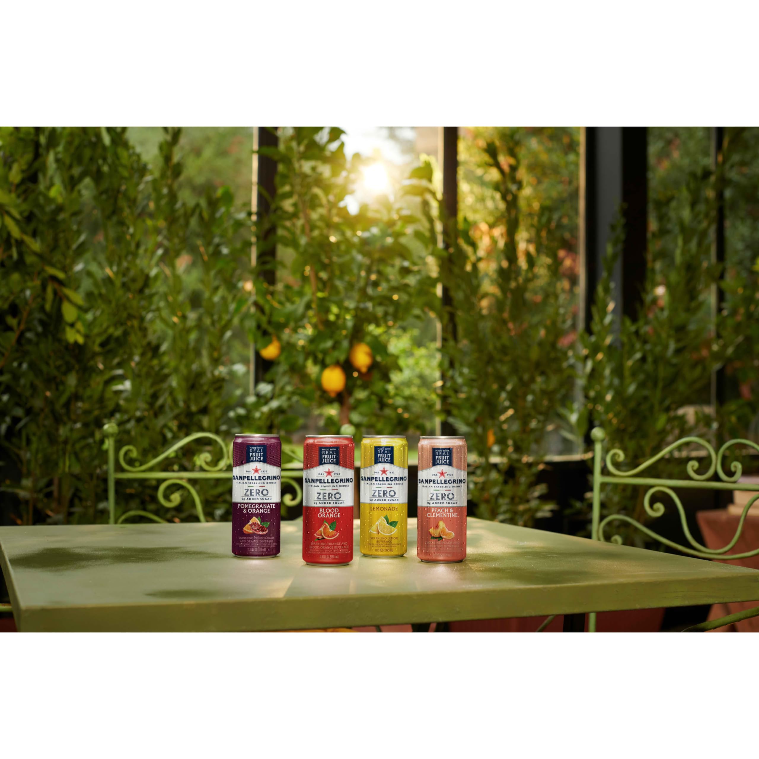 Sanpellegrino zero-added-sugar pomegranate orange drink on ice