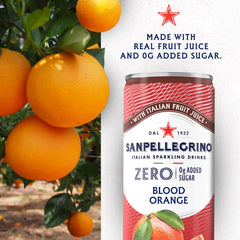 Sanpellegrino zero-added-sugar pomegranate orange 24-can pack