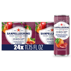 Sanpellegrino zero grams added sugar pomegranate orange can, refreshing guilt-free sip